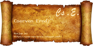 Cserven Ernő névjegykártya