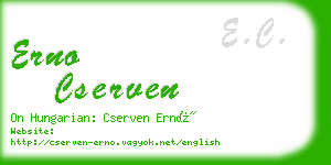 erno cserven business card